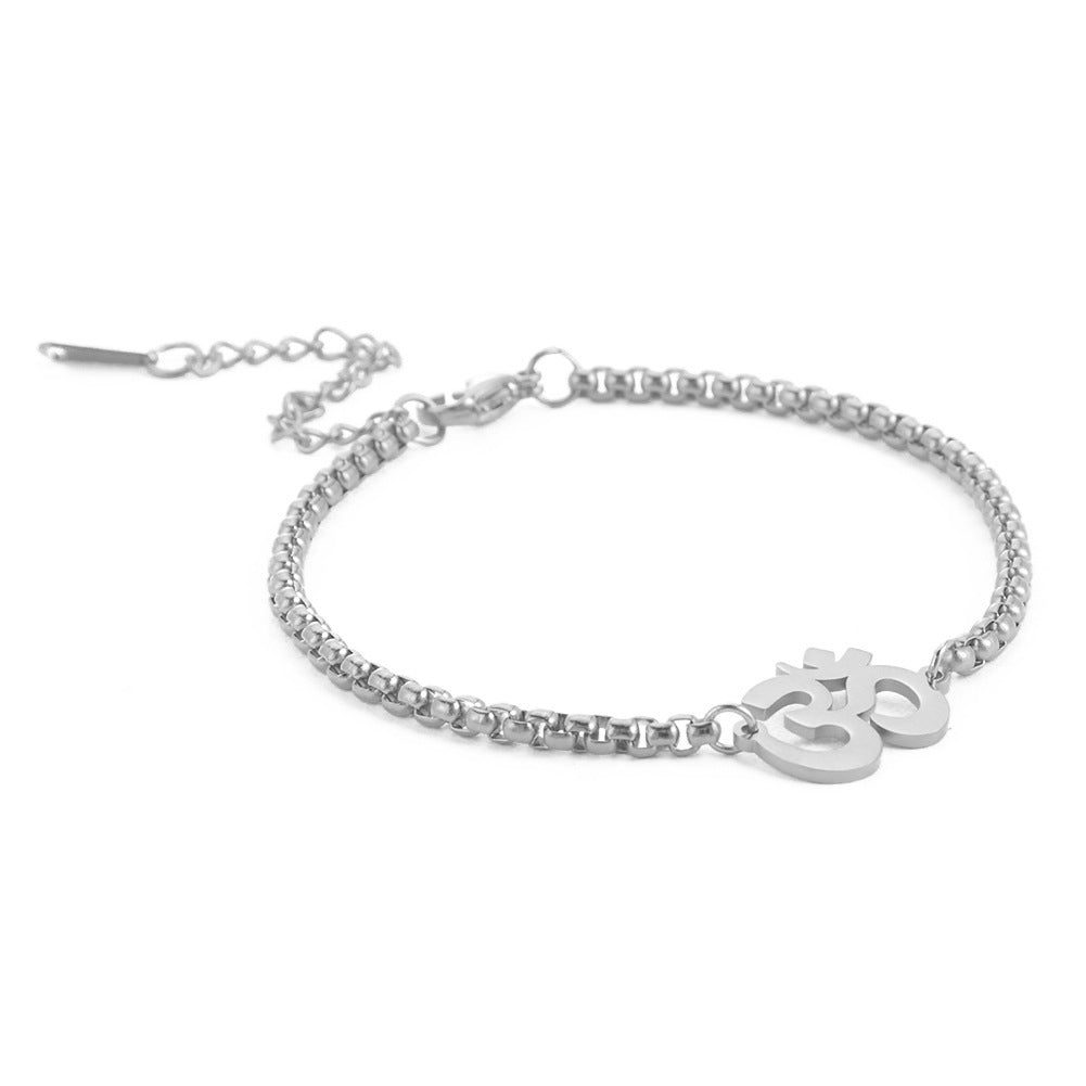 Trendy Stainless Steel Symbol Pendant Bracelet