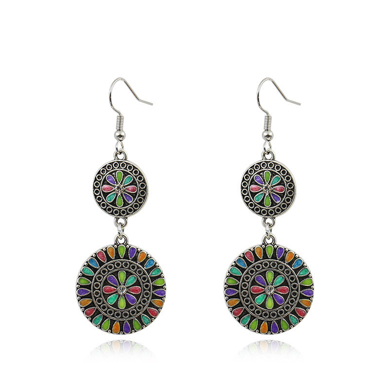 Trendy Women's Floral Drop Earrings in Alloy (Vintage)