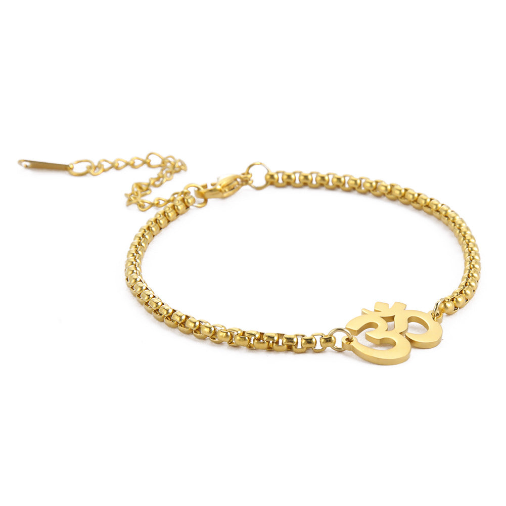 Trendy Stainless Steel Symbol Pendant Bracelet