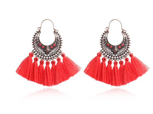 Trendy Women's Floral Drop Earrings in Alloy (Vintage)