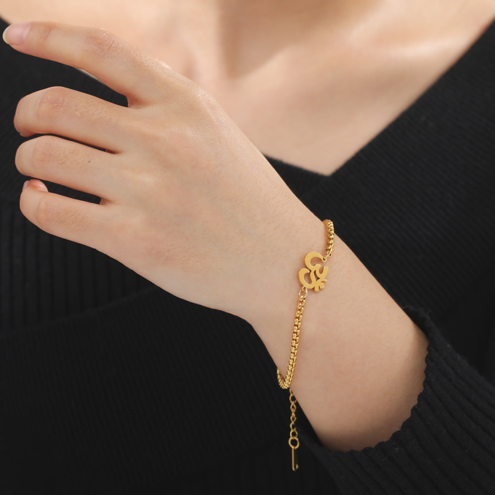 Trendy Stainless Steel Symbol Pendant Bracelet