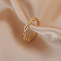 Hollow Cross Wave Diamond Ring for Women's Dating